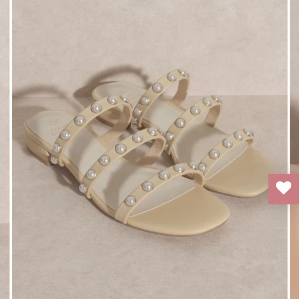 Like new Oasis Society Valerie Pearl Flat Slide Sandals Size 7.5 - Picture 3 of 11